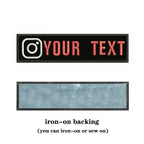 Instagram Logo 10X2.5cm Embroidery Custom Name Text Patch Stripes Badge Iron On Or  Patches