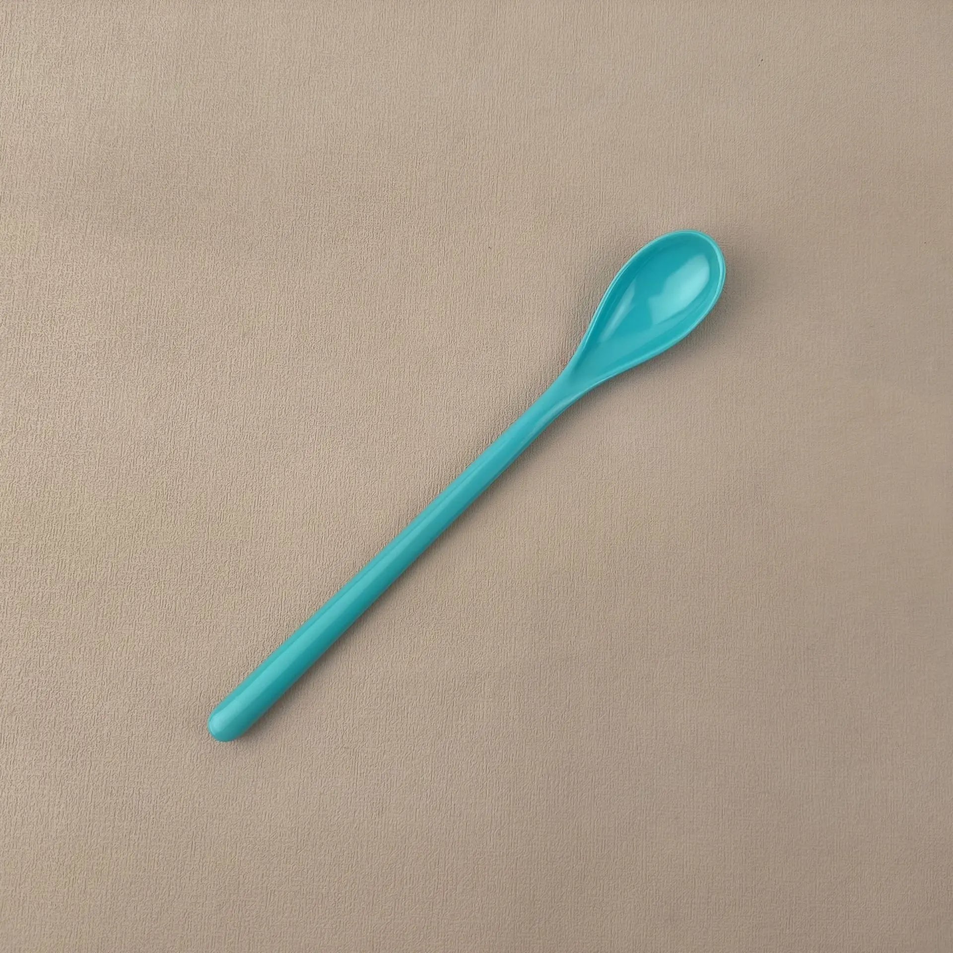 7pcs Candy Color Plastic Long Handle Dessert Spoons Dinner Tea Spoon Tableware Flatware Stirring Coffee Kitchen Scoops Soup