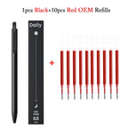 KACO Gel Pens Press Signature Pen Stationery Metal Pen Clip 0.5mm Black Ink Quicking Drying Large Capacity 800M Smooth Writing