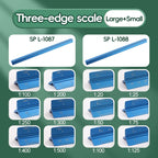 Space Ball 30cm Triangular Scale Ruler Metal Straight Ruler Metric Architect Engineer Accurate Drafting Measure Tool