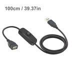 USB Cable Extension Cord Data Sync Charger With Switch ON/OFF Cable Extension USB 2.0 Male to Female Extension Extender Cable