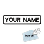 1PC 10cmX2.5cm Custom Personalized Name Embroidered Patch Number Stripes Badge Tags Armband Iron On Backing Hook & Loop Backing