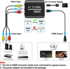 HD 1080P AV to HDMI RCA To HDMI Composite Adapter Converter With USB Cable CVBS AV Adapter For N64 Wii PS1/2/3 Xbox One SNES Etc