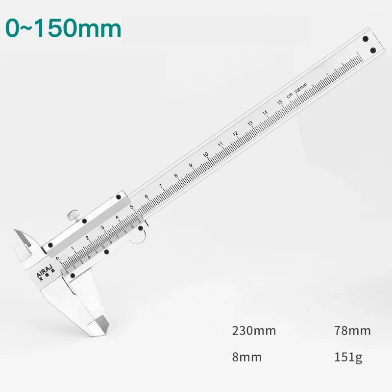 AIRAJ 0-150 MM Vernier Caliper Digital 0.02 MM High-Precision Measuring Tool Stainless Steel Students Callipers Digital Tools