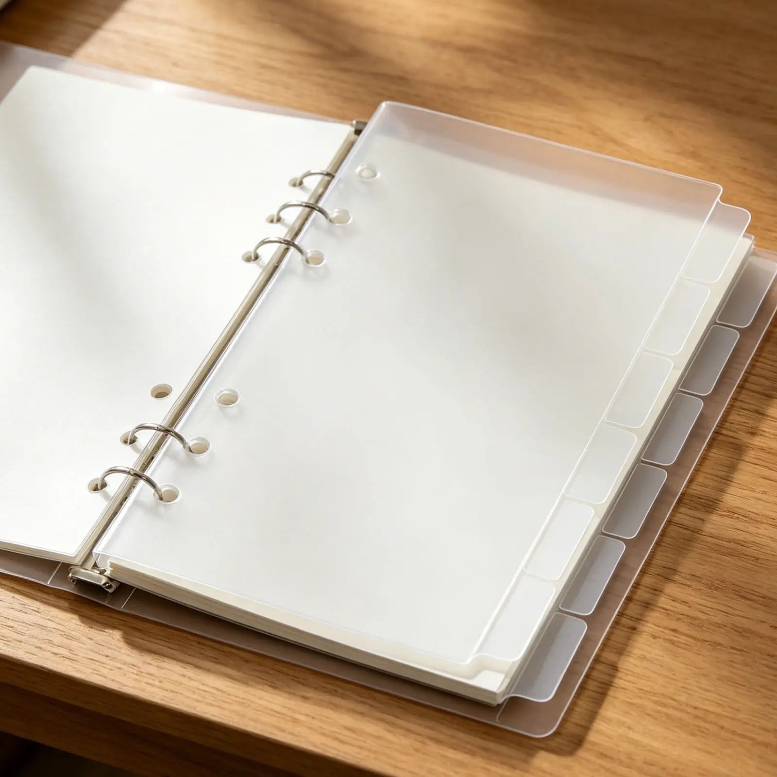 6Pcs Acrylic Index Dividers Clear Transparent Planner Inserts A6 6 Ring Binder Reusable Tabbed Separator Sheets Notebook Journal