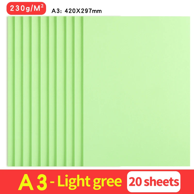 A3 MixColor Cardstock Paper Business Card Cardboard DIY Gifts Card Scrapbook Materials Drawing Card Art Supplie 10/20Sheets 230G