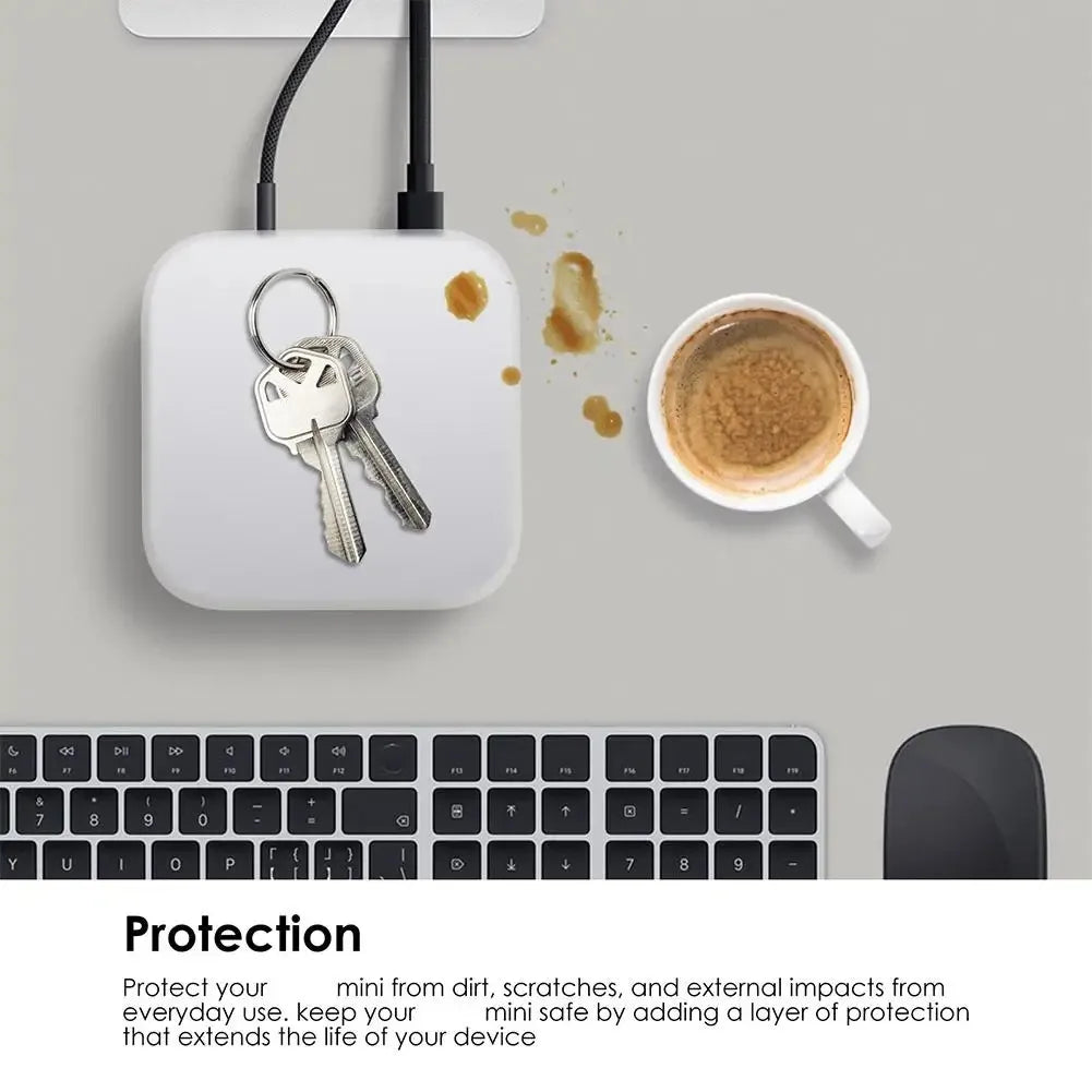 Easy Install Wear-resistant Waterproof Silicone Protective Case for Mac Mini M4/M4 Pro 2024 Precise Opening Dustproof Cover