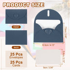 25Sets Mini Envelopes with Heart Clasp 9x5.4cm Blank Note Cards with 10.5x7.5cm Envelopes for Gift Wedding Invitation Graduation
