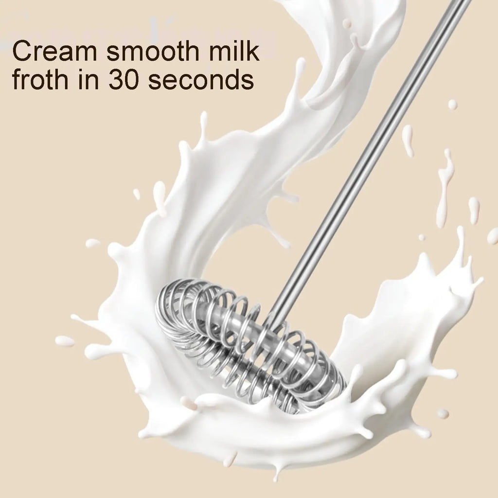 Handheld Milk Frother Wand Rechargeable Foam Stirrer Whisk Cappuccino Foam Maker for Milk Latte Chocolate Coffee Cafe Home