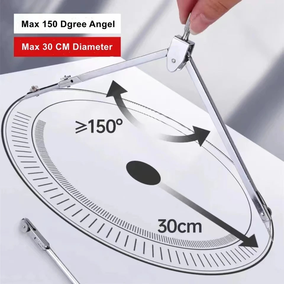 Stainless Steel Drafting Set Durable Drawing Compass Math Geometry Circles Tool School Supplies