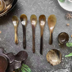 14-21cm Kitchen Water Buffalo Horn Spoon Exquisite Western Cuisine Spoon Creative Dessert Spoon Long Handled Spoon Horn Products