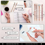 3-9pcs Rose Golden Metal Ballpoint Pen Set, Pearl Quicksand Crown, Love Artificial Diamond,School&Office Supply Gifts,Weddings