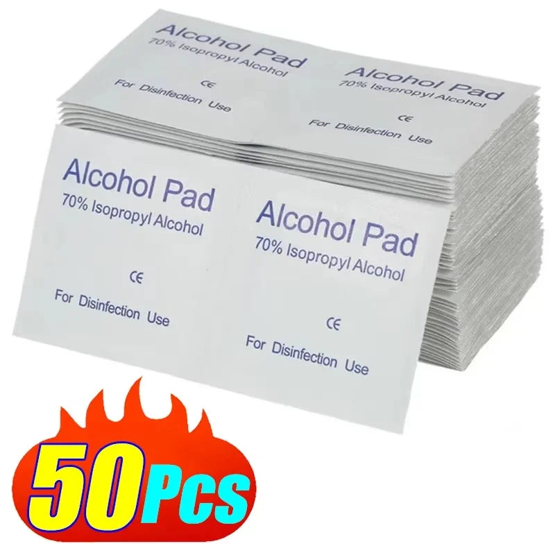10/100Pcs Car Detailing Disposable Alcohol Disinfection Cotton Pad Wash Care Phone Cleaning Wiper Screen Glasses Cleaning Cotton