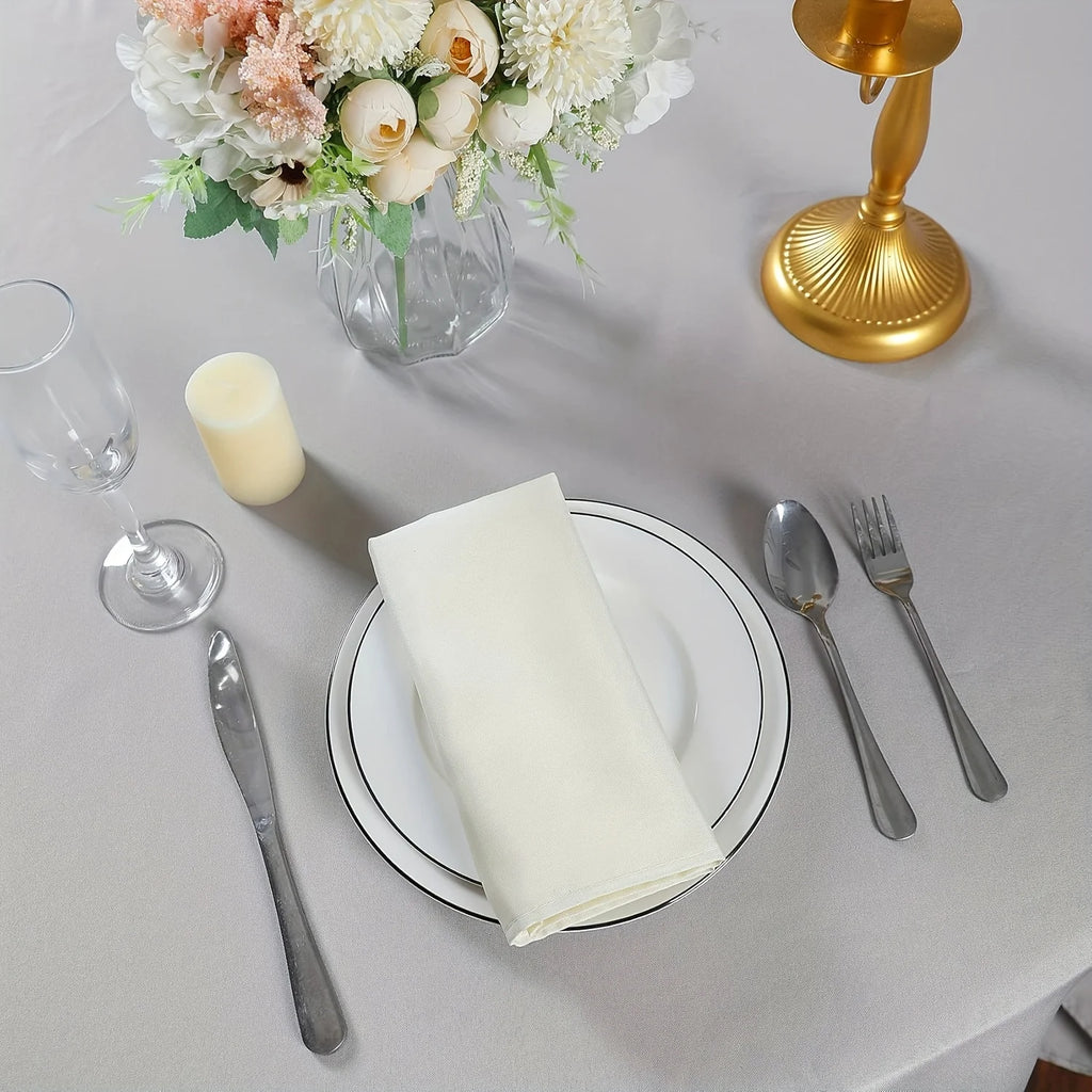 12pcs Silky Satin Dinner Napkins 30x30cm Polyester Square Table Napkins for Wedding Banquet Restaurant Birthday Party Decor
