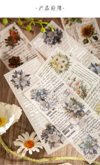 JIAMEI 30pcspack Floral Litmus Paper Materials Paper Decor Junk Journal DIY Scrapbooking Translucent Craft Aesthetics Paper