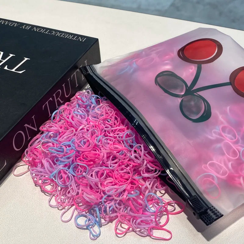 2000pcs/lot Small Disposable Transparent Hair Ties For Kid Girls Elastic Rubber Bands For Bracelets Baby Mini hair Rope Headband