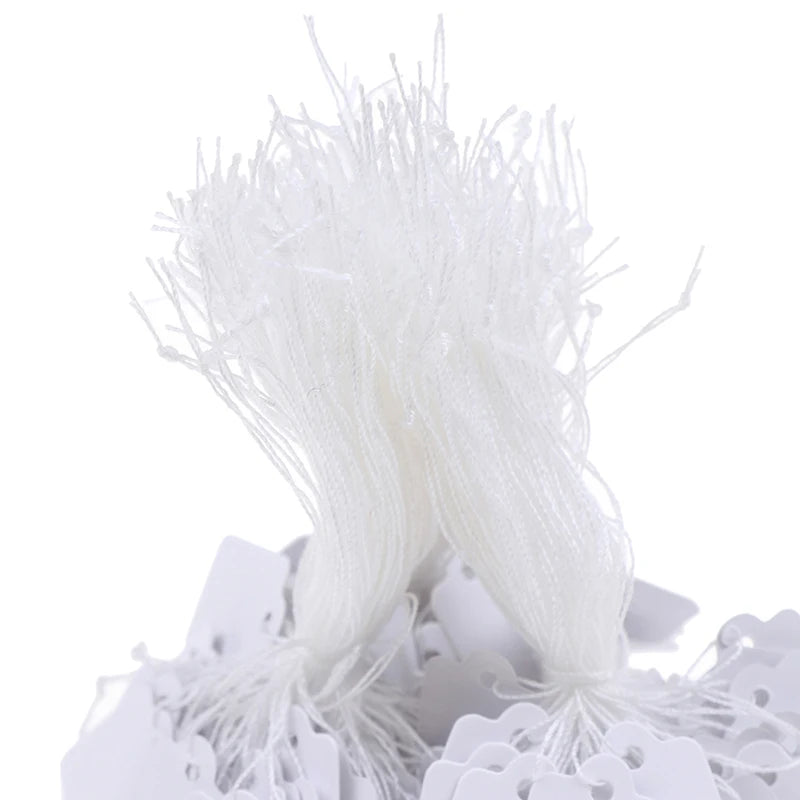 300Pcs Price Tags Label Tie String Strung Ticket Jewelry Merchandise Display Price Tags