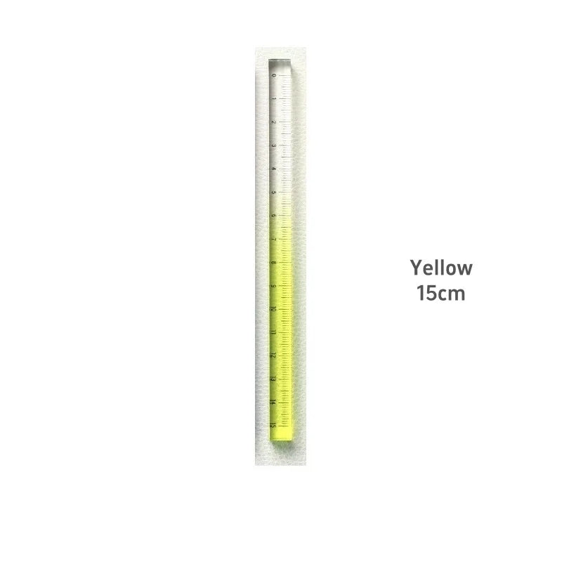 1pcs Colorful Clear Straight Ruler 15cm Four Edges Acrylic Transparent Gradient Lightweight Measuring Tools for Students A7795