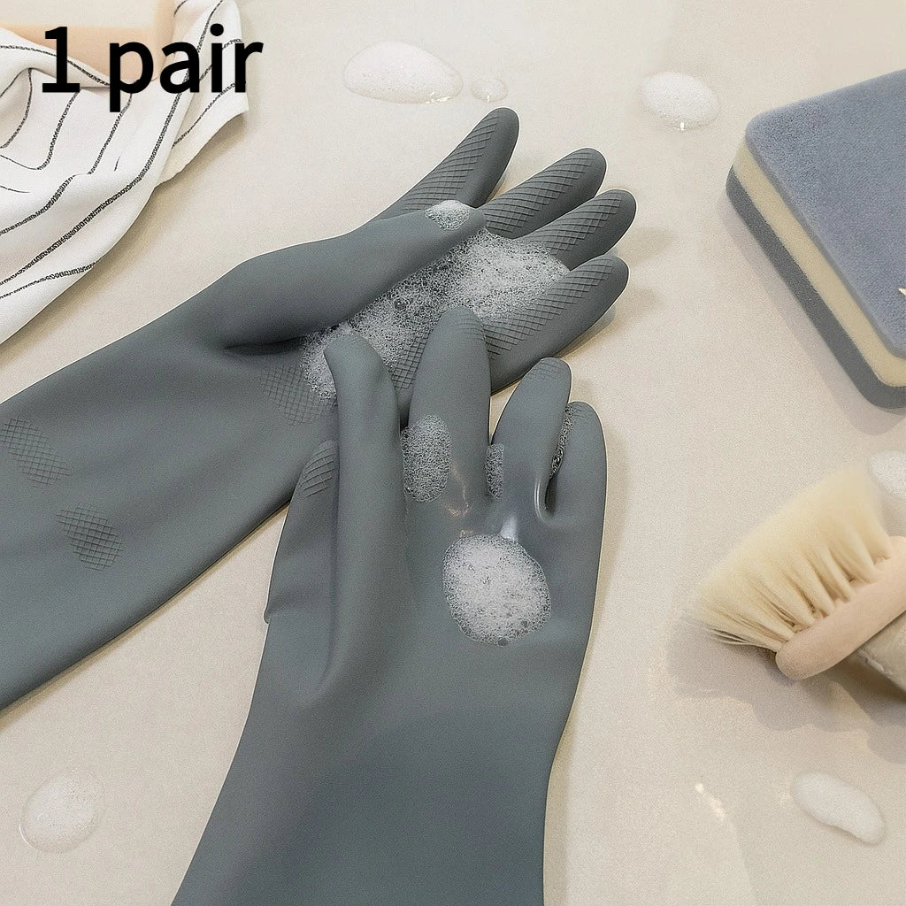 1 Pair Thick Latex Kitchen Rubber Gloves for Dishwashing Cleaning and Household Chores Durable and Comfortable,Waterproof