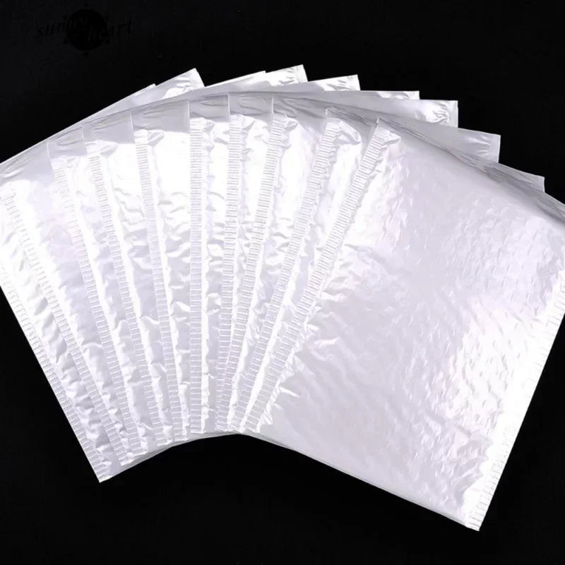 1-500PCS Poly Bubble Mailers Padded Envelopes Self Seal Bubble Lined Waterproof Cushion Shipping Enveloper Mailers White