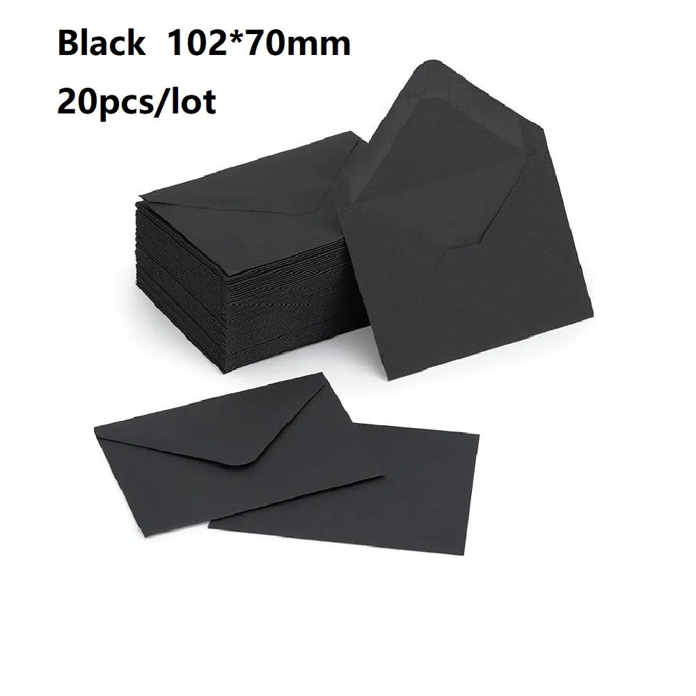 20pcs White Black Kraft Paper Envelopes for Wedding Invitation Greeting Card Black Postcard Photo Packing Paper Gift Envelope