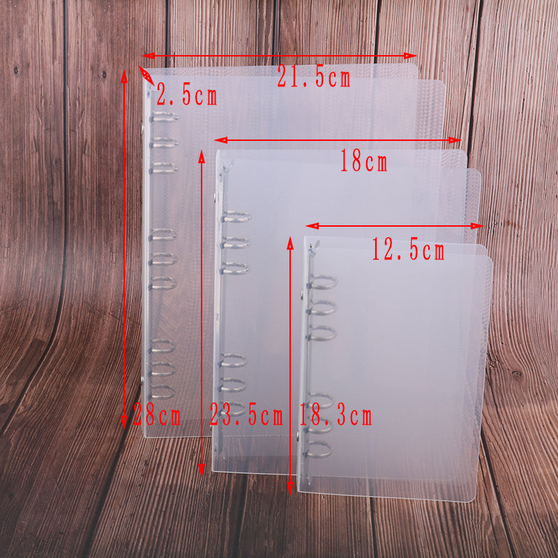 Creative transparent twill pp binder shell a6 a5 six-hole b5 nine-hole folder