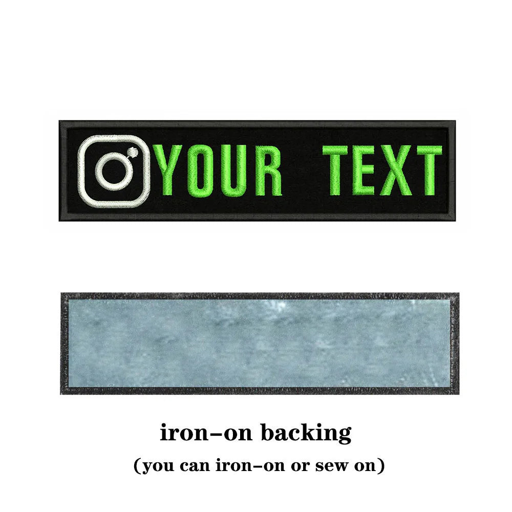 Instagram Logo 10X2.5cm Embroidery Custom Name Text Patch Stripes Badge Iron On Or  Patches