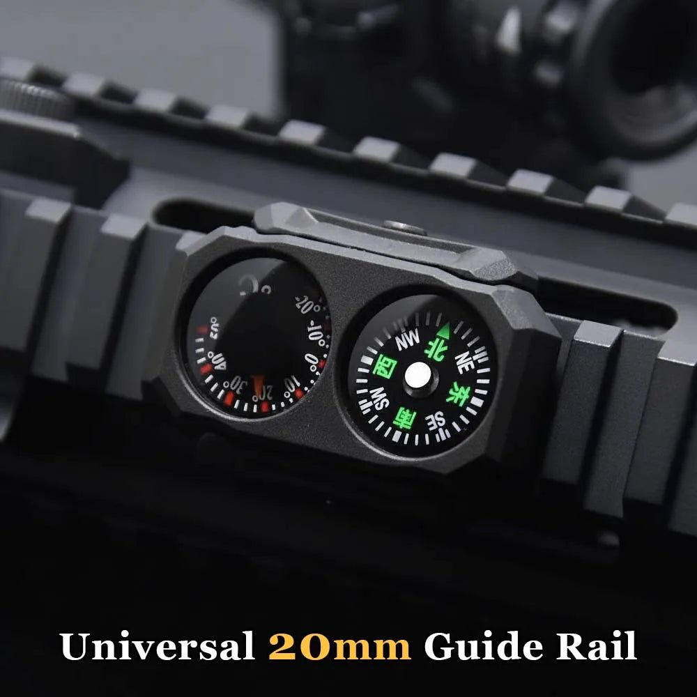 3/5Pcs RCompass Thermometer Combo 2 in 1 Tactical Airsoft AR15 M4 M16 Compact Navigation Thermometer for 20mm Rail Gun Accessory