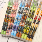 12pcs Tung Tung Sahur Italian Brainrot Wooden Stick Gel Pen Cartoon Signature Pen Individually Packaged Student Stationery Gift