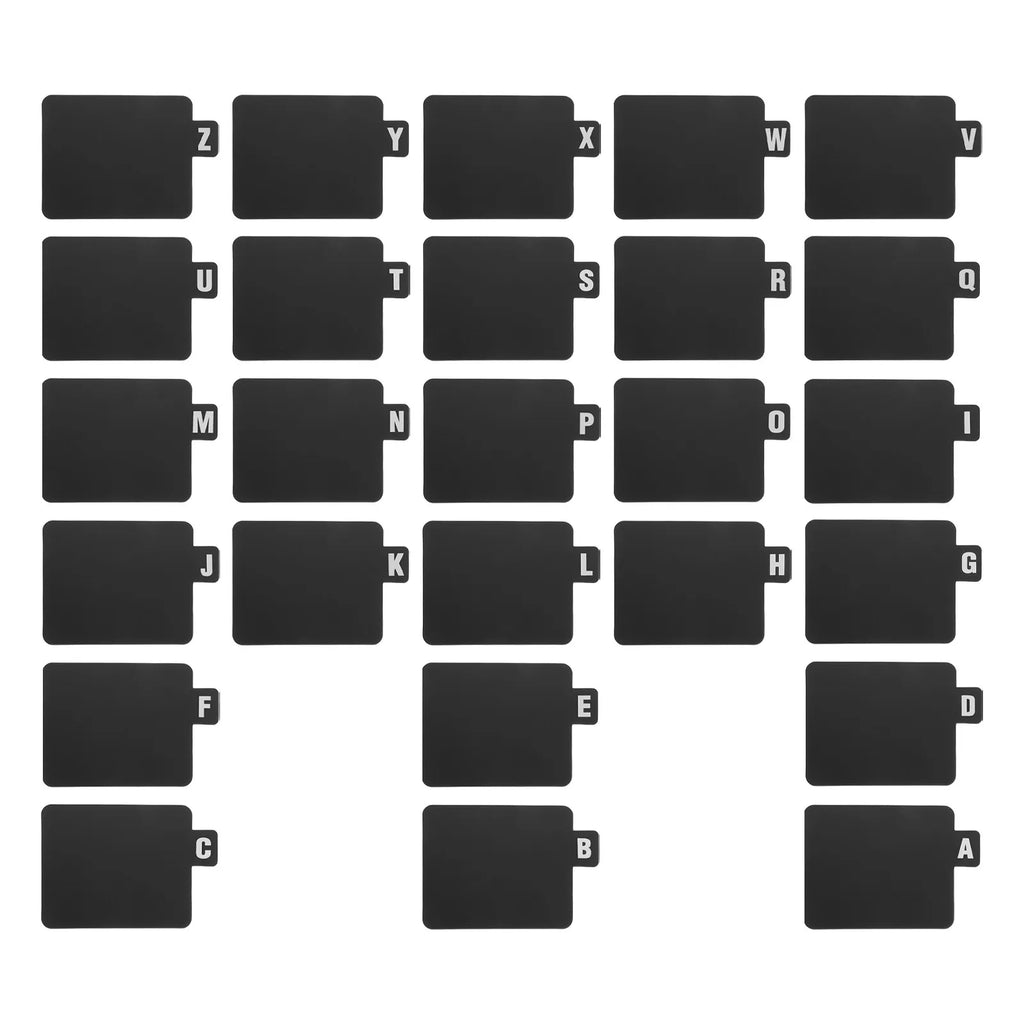 26Pcs Book Index Dividers Black A-Z Alphabetical Tab Storage Separators for Vinyl Record Cd Dvd Media Organization Library Shelf