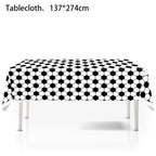 Football Party Tablecloth Decorations Soccer Ball Theme Party Supplies Disposable Table Cover Tableware Set Kids Birthday Party