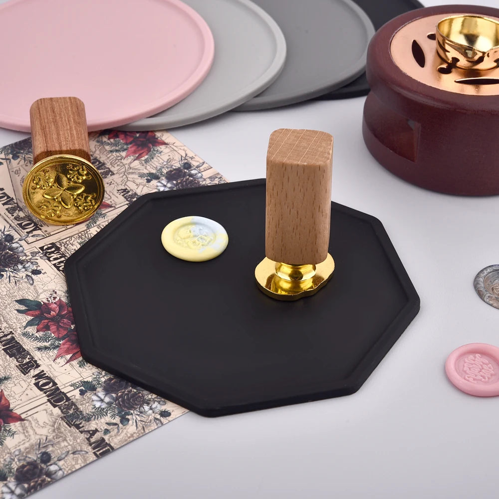 Wax Seal Stamp Silicone Mold Pad Multiple Sizes Sealing Wax Mould Mats Sealing Fix Shapes Envelope Invitation DIY Scrapbook Tool