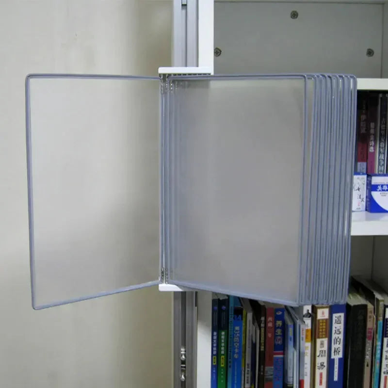 10 Page Flipping Folder A4 Wall Mounted Standard Operation Manual Data Display Rack PVC+metal Frame Material
