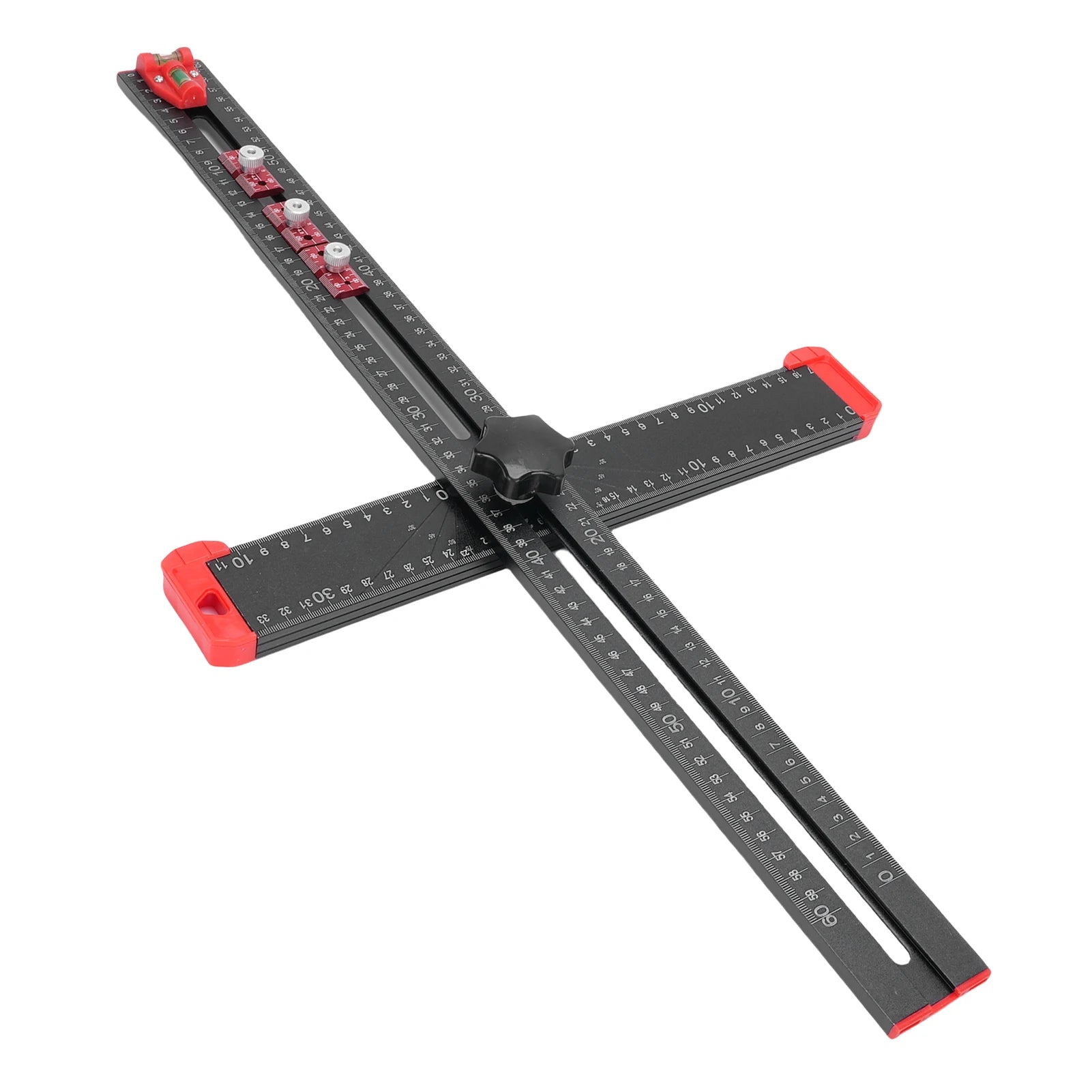 Aluminum Alloy T Square Hardware Jig 3 Sliderd Design Clear Markings Aluminium Alloy Body 60cm for Home Crafting Projects
