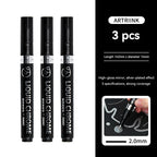 1-6pcs Chrome Pen Marker Mirror Waterproof DIY Reflective Paint Repair for Rock Ceramic Glass Metallic Gold/Silver 0.8/1/2mm Nib