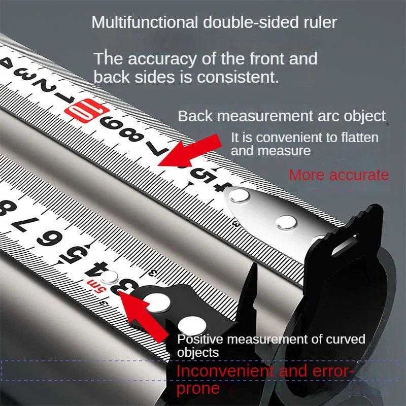 5/7.5/10 Meters High Precision Double Sided Graduated Tape Measure with Thickened Anti Drop and Wear-Resistant Steel Tape Measur