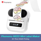 Phomemo M220 Bluetooth Thermal Label Printer 20-75mm Portable 203DPI Label Maker for Barcode Address Mailing File Labels