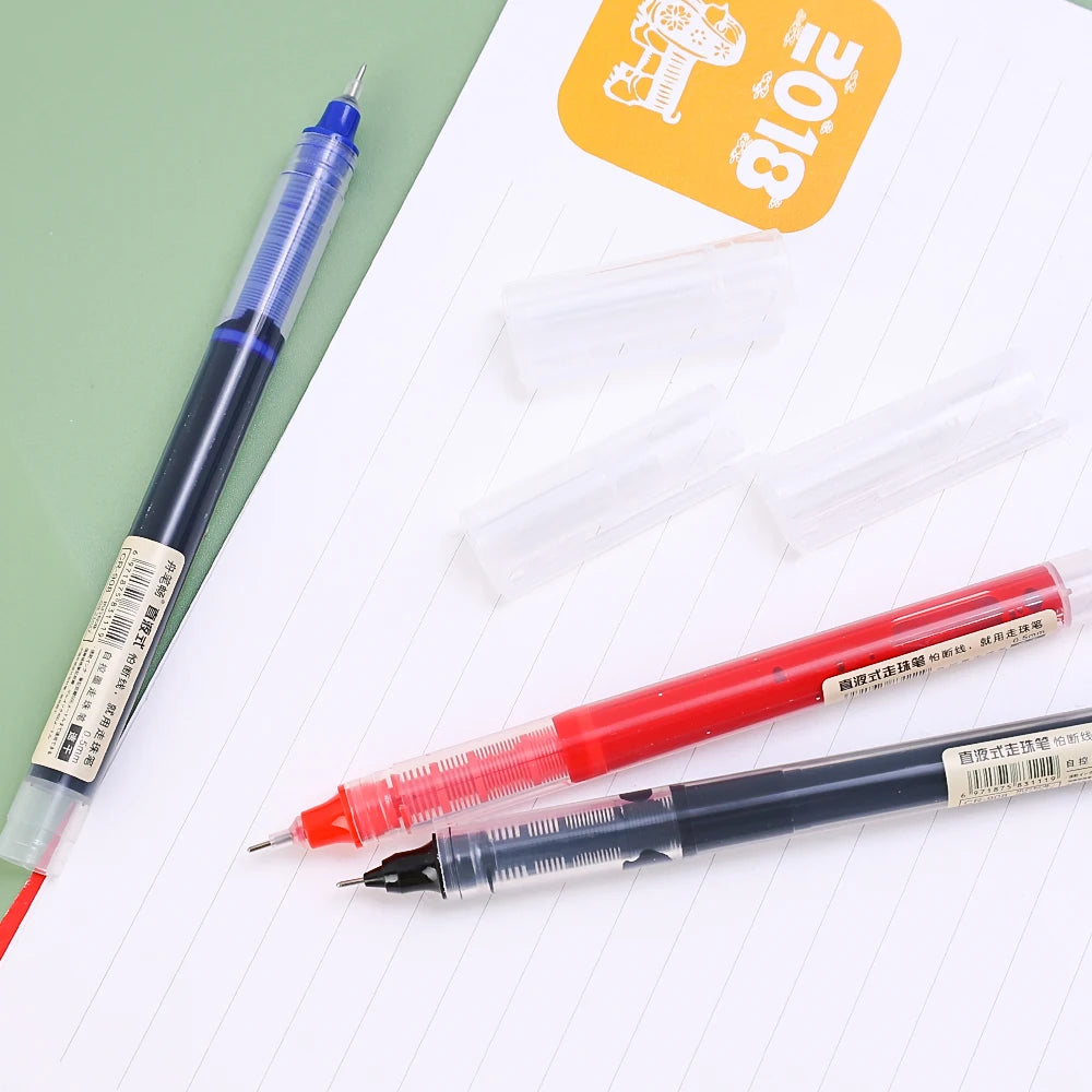 1-20Pcs Needle Type Gel Ink Pens Black/Blue/Red 0.5mm Liquid Ballpoint Pen Students Stationery School Office Writing Tool