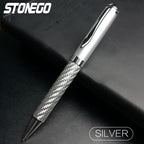 STONEGO Carbon Fiber Signature Pen, Premium Metal Gel Ink Pens Micro Point 0.5mm Black Ink Smooth Writing Ball Pen