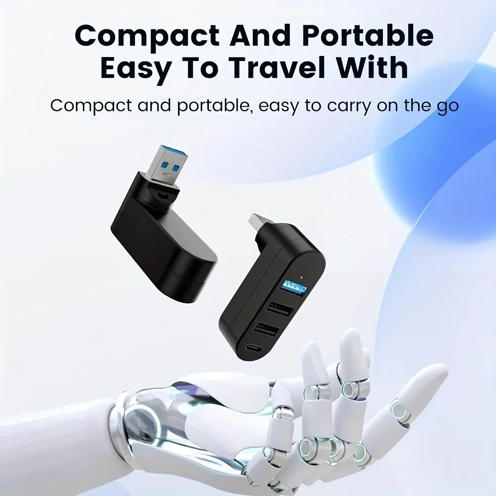 Mini Splitter 4 Ports USB Hub 3.0 Box Rotatable USB Data Transfer Multiple Expander For Computer Laptop MacBook PC Accessories