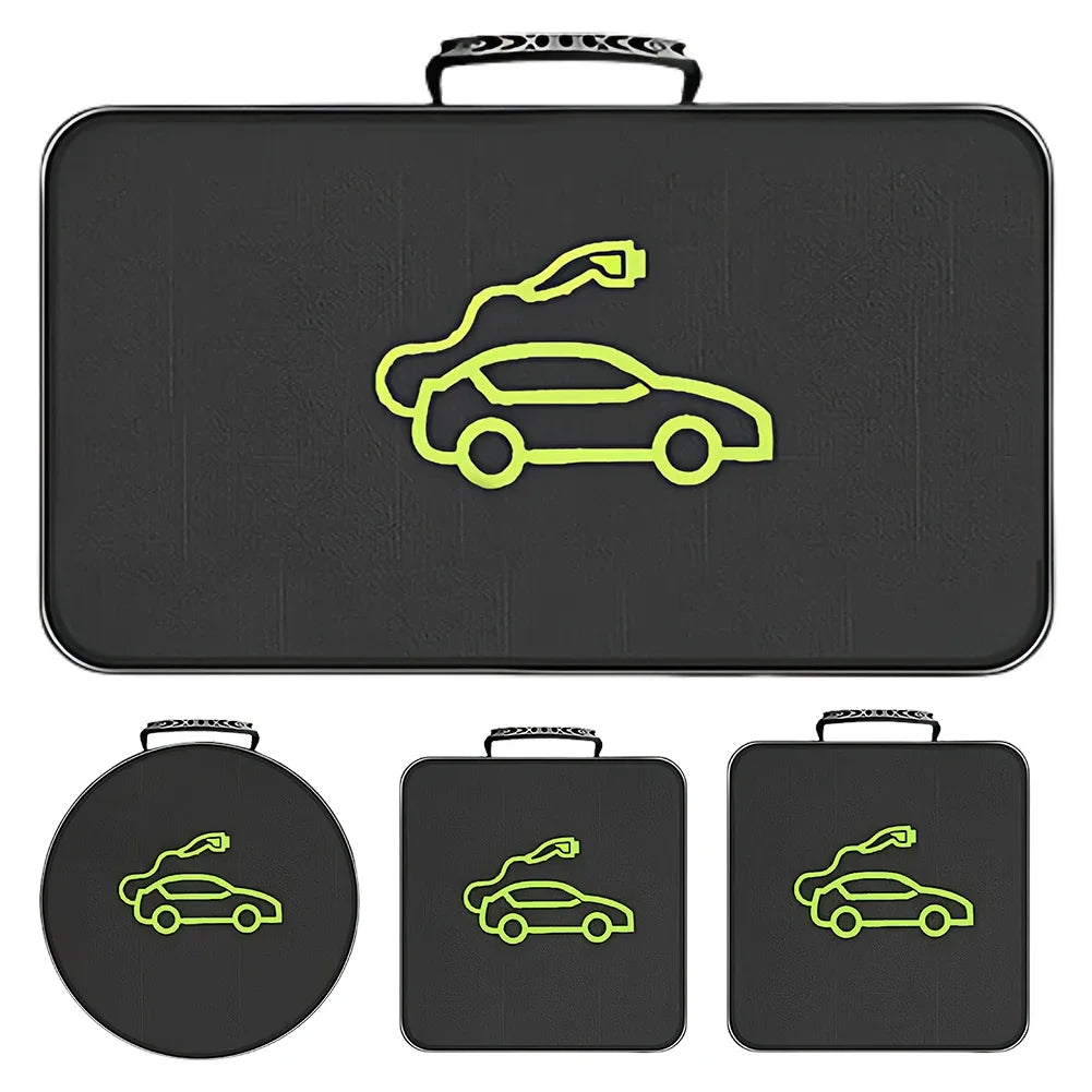 Portable Waterproof EV Charging Cable Storage Bag, Fire Resistant Organizer for Electric Car Jumper Wire Plug & Socket