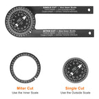 Woodworking Scale Mitre Saw Protractor 360° Angle Level with Pencil Carpenter Angle Finder Measuring Ruler Meter Gauge Tools