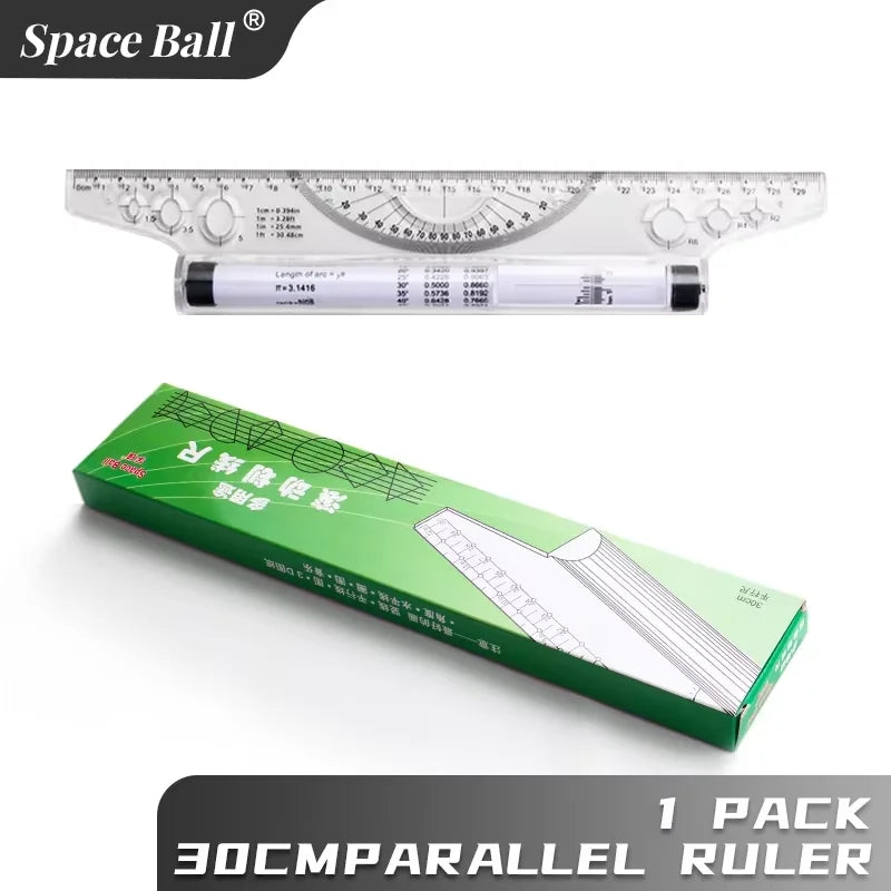 Space Ball Multi-functional Triangular Ruler Student Stationery 12.5/30cm Drafting Tool Scale Ruler Architect Technical Ruler