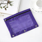 Zippered Binder Pencil Pouch Pen Case Stationery Multicolored B5 File Holder PVC With 3 Rings Pencil Case Folder File Package