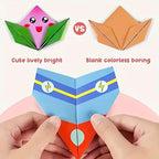 Children's colorful origami set, double-sided origami paper and instruction manual, suitable for DIY art and handmade projects