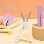 Portable Retractable Mini Scissors Safety Hand Cutter Small Cutting Tools for Student School Office Home Daily Use