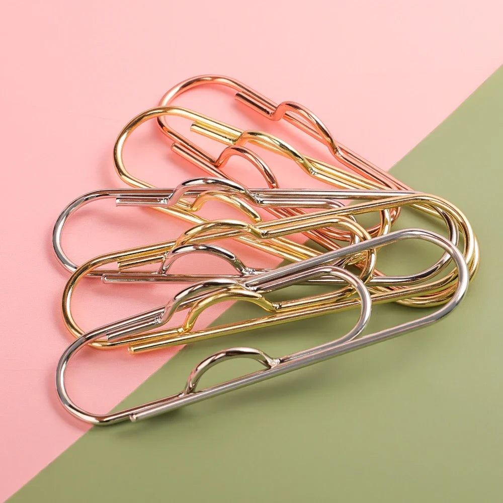 Anti Lost Paper Clip Metal Pen Holder Clips Portable Bookmarks Photo Memo Ticket Fixed Paperclips Office School Stationery