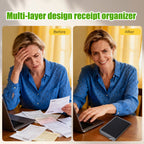 2Pcs Accordion File Folder Receipt Organizer Multi-Layer Large Capacity Plastic Expanding Document Holder Small File Organizer