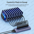 4/7/10 Ports USB 3.0 Hub Multiple Splitter 12V Power Adapter with On/off Switch USB Splitter High Speed Hub for MacBook Laptop