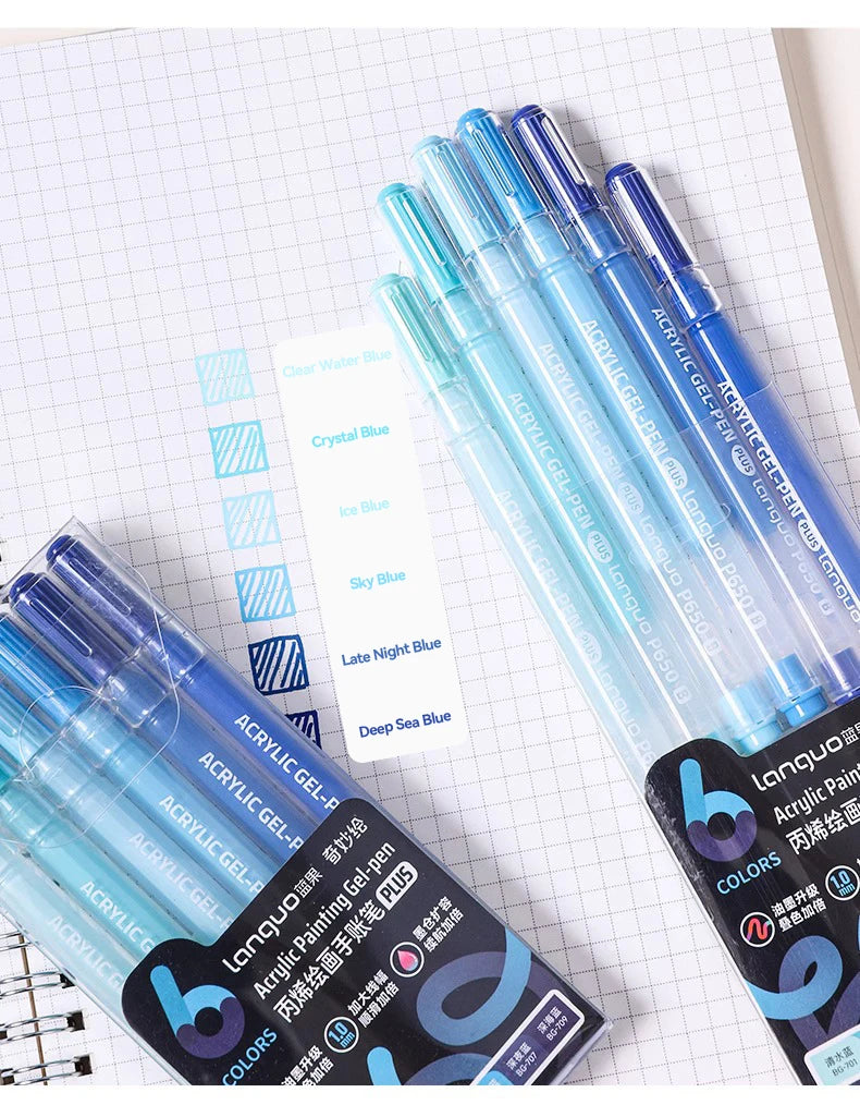 Languo 90 Colors Painting Acrylic Gel Pens Large Capacity Ink Pen for Drawing Diary Diy Coloring Doodling Painting Art Supplies